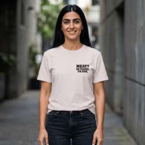 Camiseta Vegana “Meat? No Thanks. I’m Fine” – Camiseta Unisex