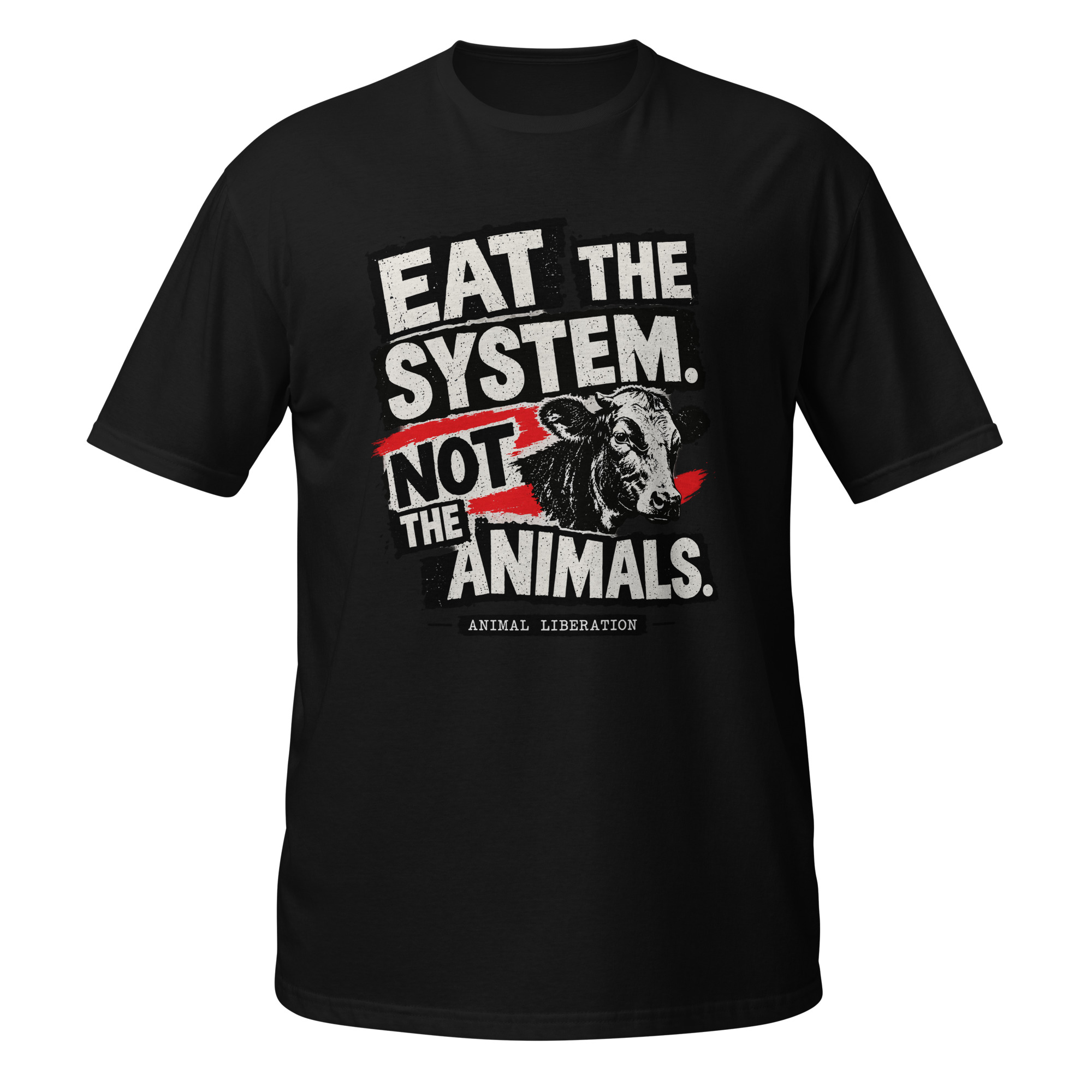 Camiseta Vegana de manga corta “Eat the System” – Camiseta revolución Animalista - Imagen 2
