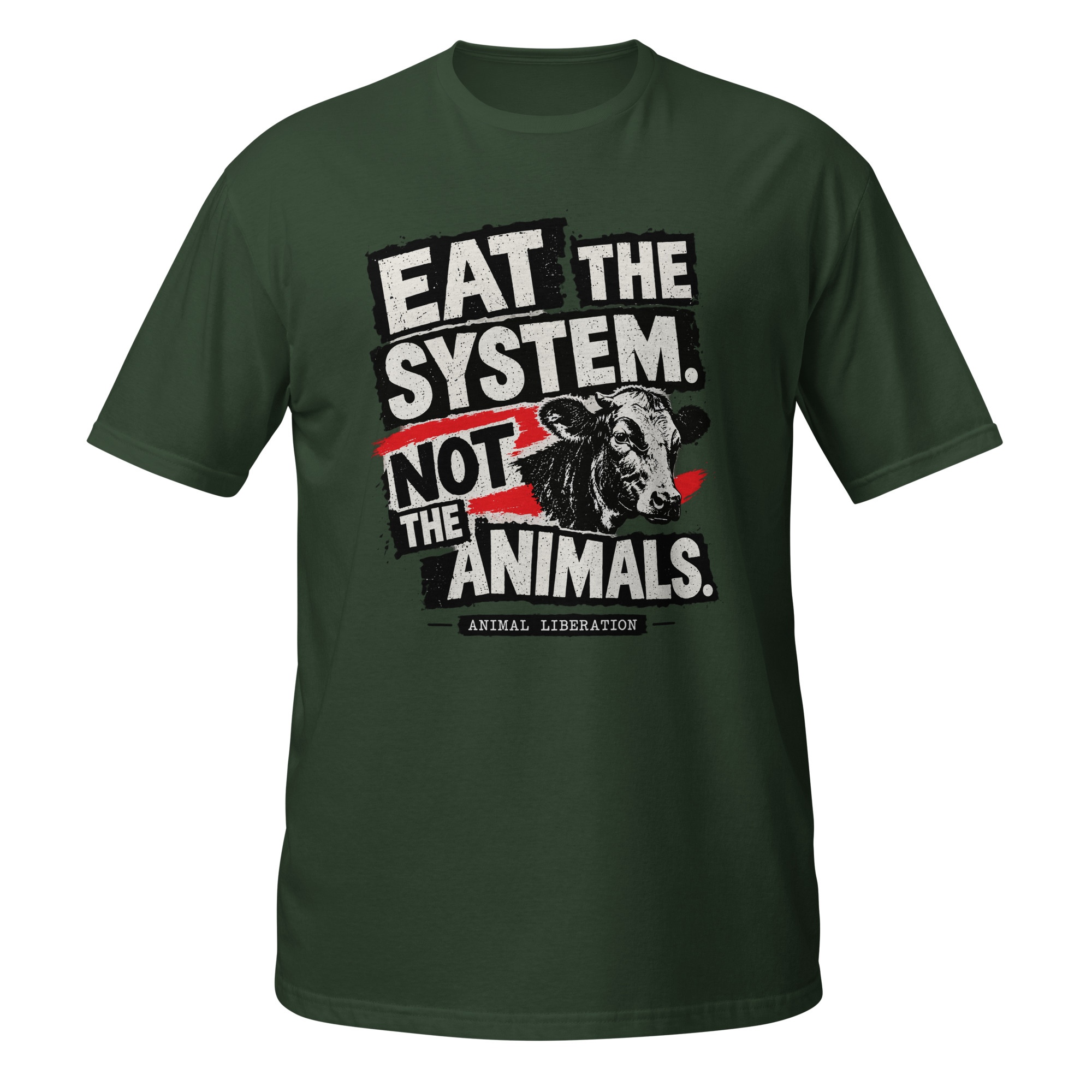 Camiseta Vegana de manga corta “Eat the System” – Camiseta revolución Animalista - Imagen 4