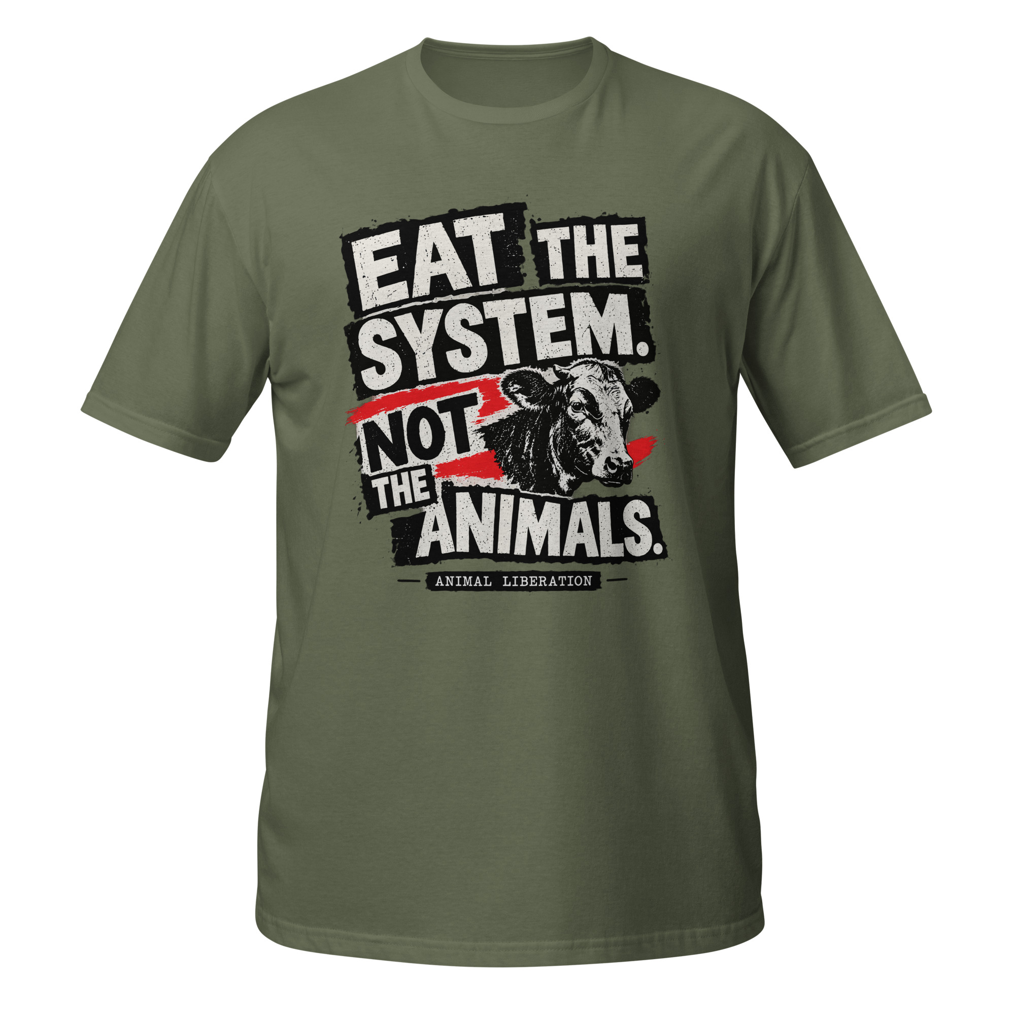 Camiseta Vegana de manga corta “Eat the System” – Camiseta revolución Animalista - Imagen 5
